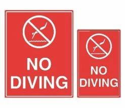 No Diving Sign