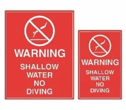 Warning Shallow Water Sign