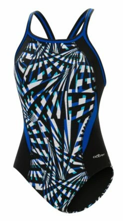 Dolfin Women's Print Color Block DBX Back One Piece -KIEFER Sales 5m00 b43d front
