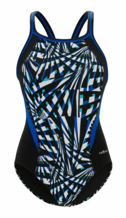 Dolfin Women's Print Color Block DBX Back One Piece -KIEFER Sales 5m00 b43d front2