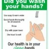 Hand Washing Plastic Sign -KIEFER Sales 7017ws1214e img1 2