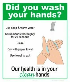 Hand Washing Plastic Sign