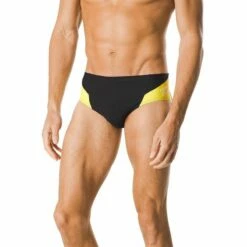 Speedo Spark Splice Brief -KIEFER Sales 7705915 0003 black yellow front