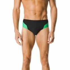 Speedo Spark Splice Brief -KIEFER Sales 7705915 0007 black green front