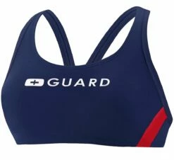 Speedo Guard Sport Bra Top -KIEFER Sales 781105 front navy red