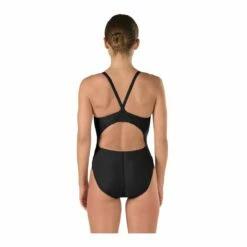 Speedo Solid Flyback Swimsuit -KIEFER Sales 819006 black back 1 1 1