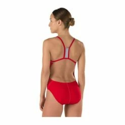 Speedo Solid Endurance + Thin Strap Swimsuit -KIEFER Sales 8191442 red back