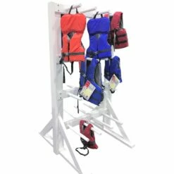 Life Jacket Rack - 32 Capacity 8 Life Jacket Rack - 32 Capacity -KIEFER Sales 9022 left side with vests