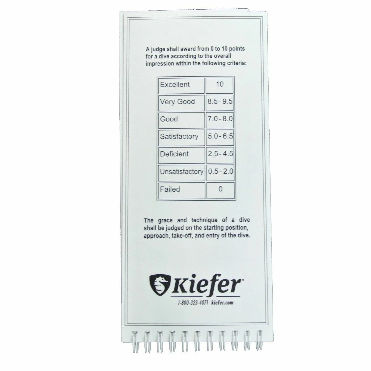 Kiefer Diving Judges Score Card 5 Kiefer Diving Judges Score Card - Image 3