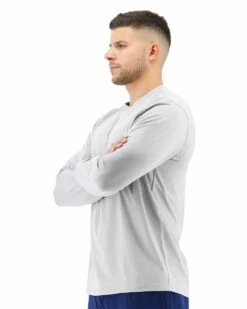 TYR Men's Long Sleeve Sun Shirt -KIEFER Sales tsmls7a mens long sleeve sunshirt gray 1