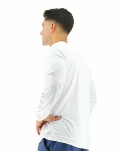 TYR Men's Long Sleeve Sun Shirt -KIEFER Sales tsmls7a mens long sleeve sunshirt white 1